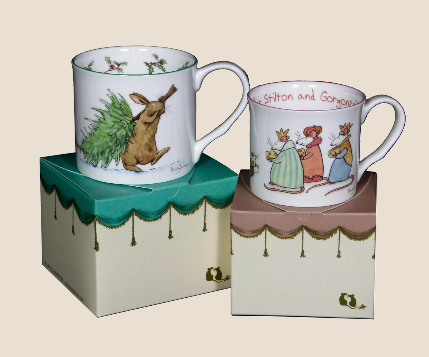 Anita Jeram Ceramic  Christmas Cheeses Mug.