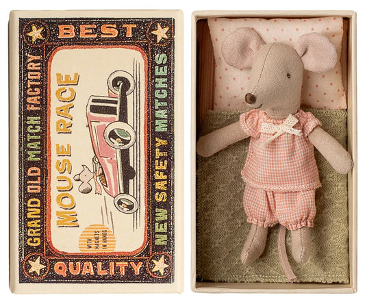 Maileg. Little Sister Mouse in matchbox.