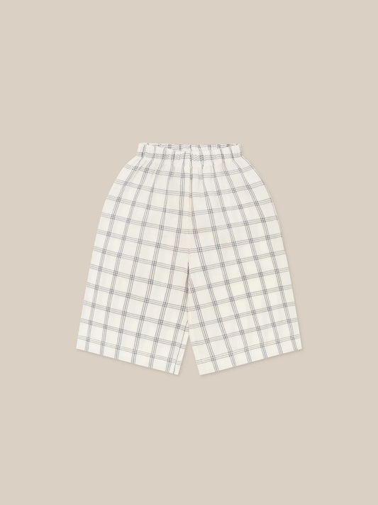 Organic Zoo - Navy Window Check Wide Leg Pants. 4-5 years.
