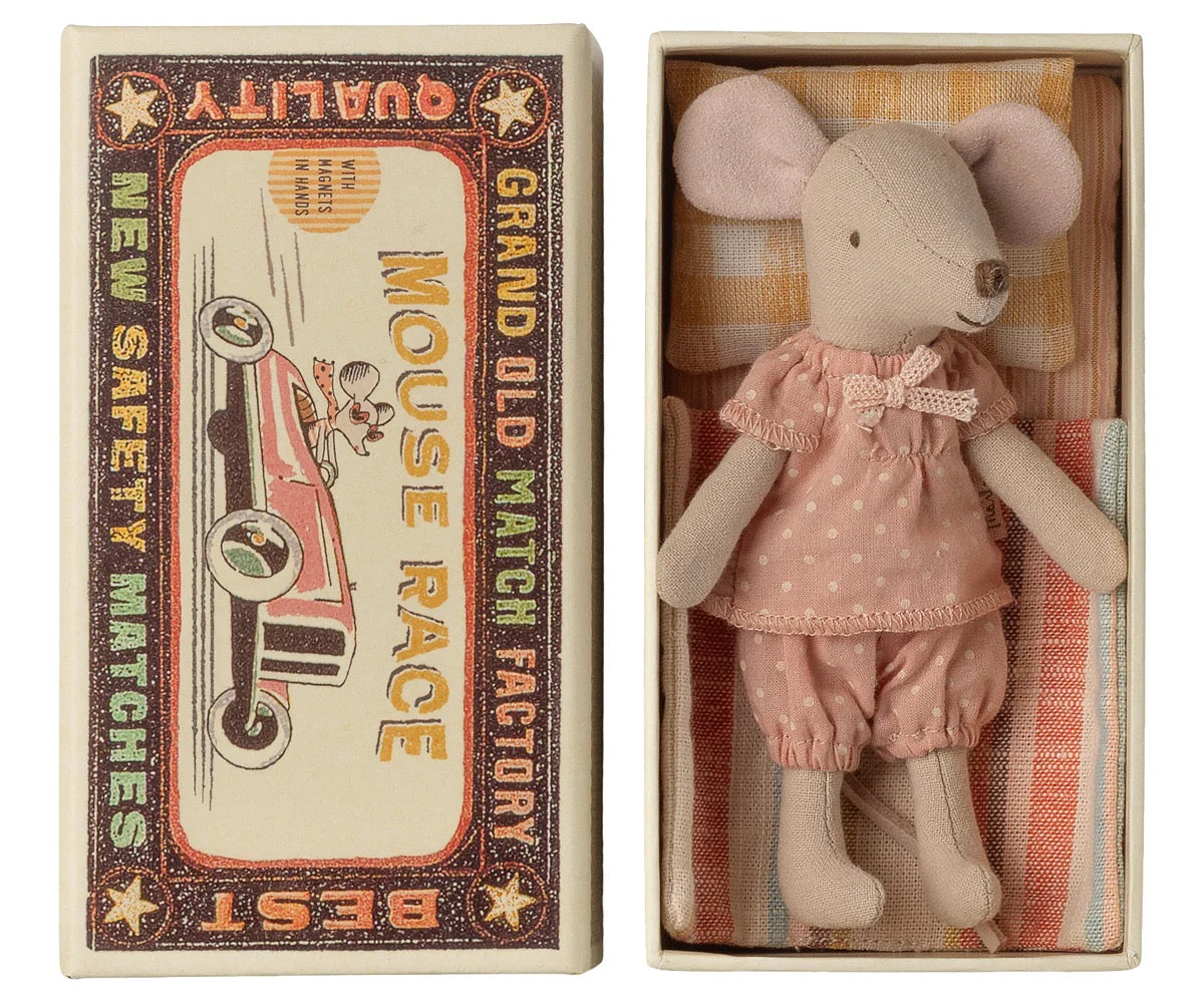 Maileg. Big Sister Mouse in matchbox. New In.