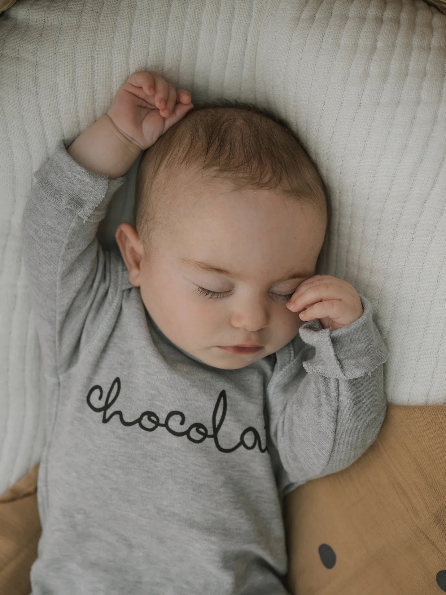 Organic Zoo. Grey Melange CHOCOLATE Organic Cotton Playsuit.
