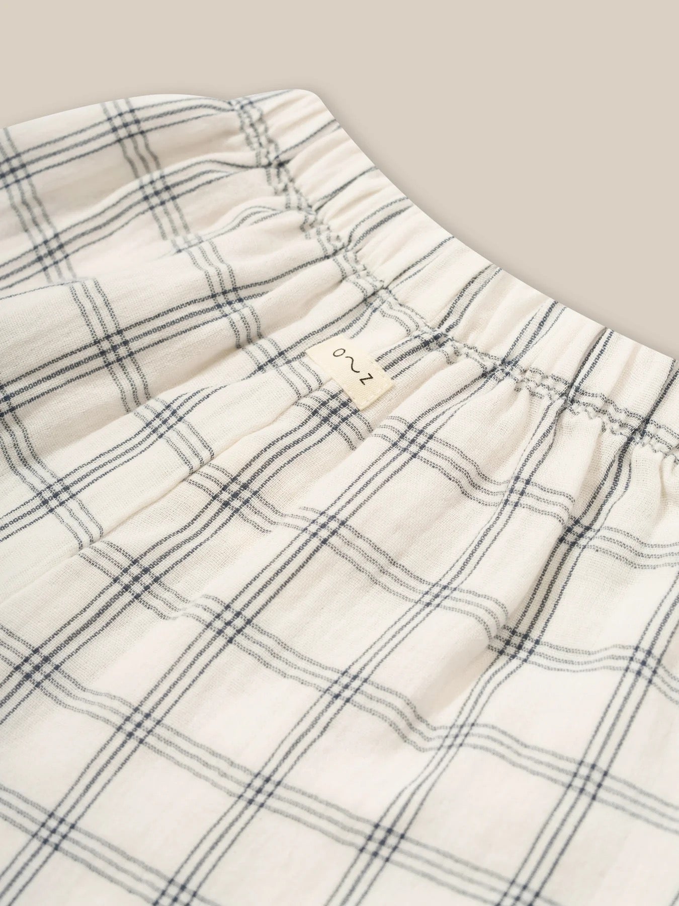 Organic Zoo - Navy Window Check Wide Leg Pants. 4-5 years.