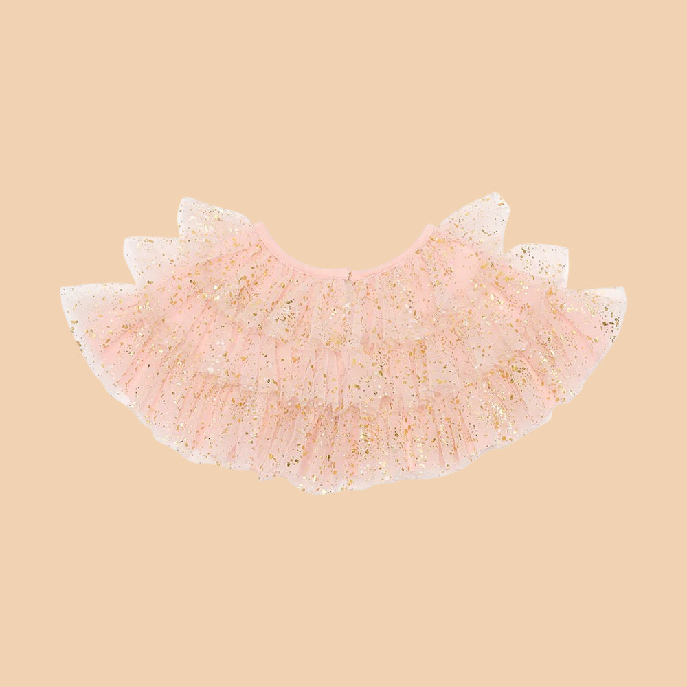 Bob & Blossom. Pale Pink Sparkle layer cape.