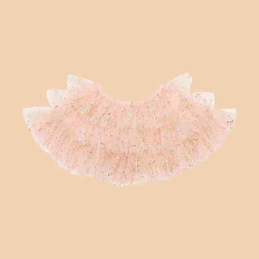 Bob & Blossom. Pale Pink Sparkle layer cape.