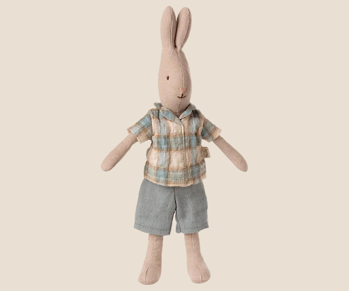 Maileg rabbit. Size 1 - classic, in shirt and shorts.