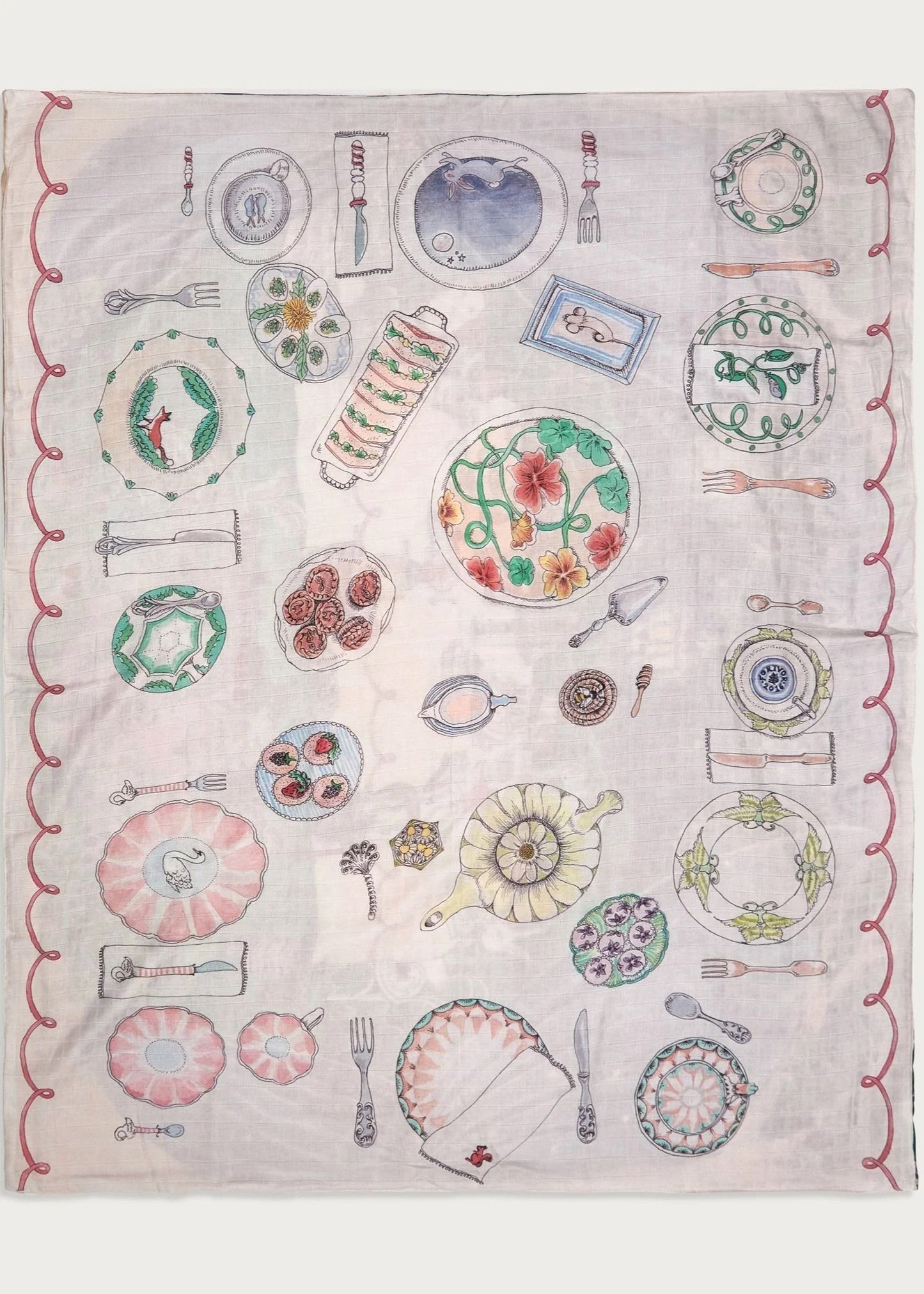 Forivor - Once Upon A Feast. Organic Cotton Baby Swaddle/Toddler Blanket. Reversible.