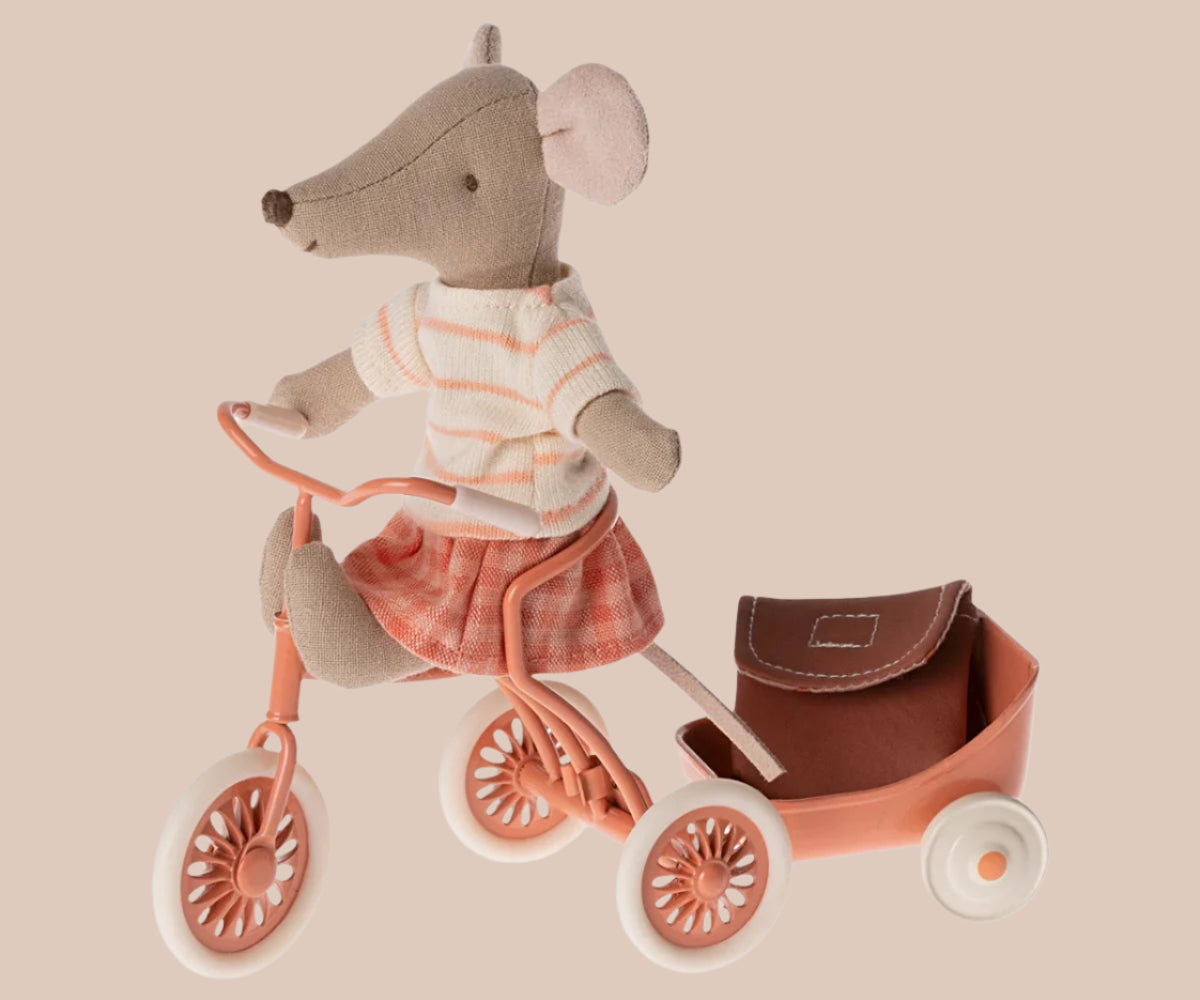 Maileg Tricycle Mouse Big Sister - Coral