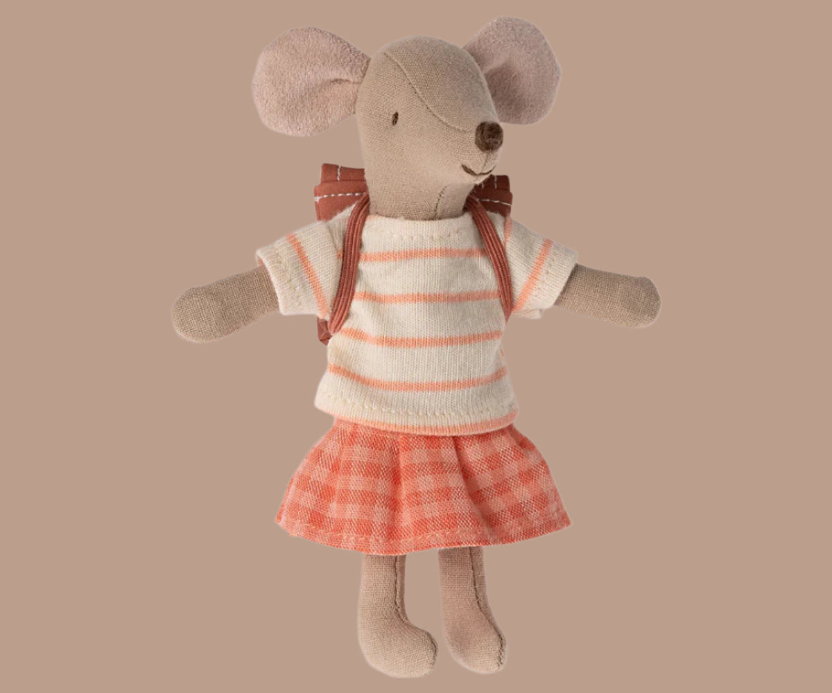 Maileg Tricycle Mouse Big Sister - Coral
