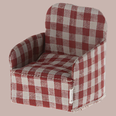 Maileg - Red Check Chair - Mouse