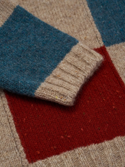 Organic Zoo. Block Patchwork Wool Jumper.