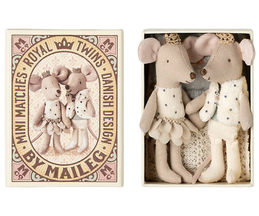 Maileg. Royal Twin Mice in matchbox.