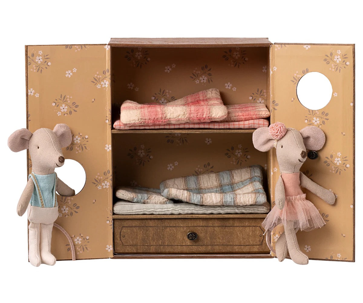 Maileg. Ballet Mice in dance studio. Little Sister and Brother.