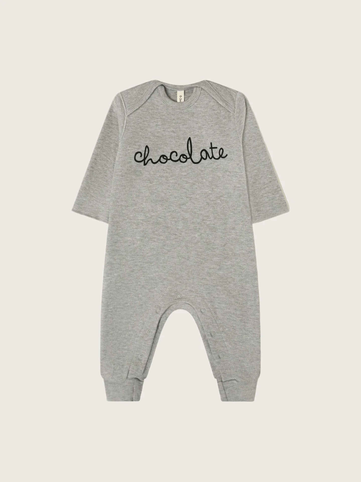 Organic Zoo. Grey Melange CHOCOLATE Organic Cotton Playsuit.