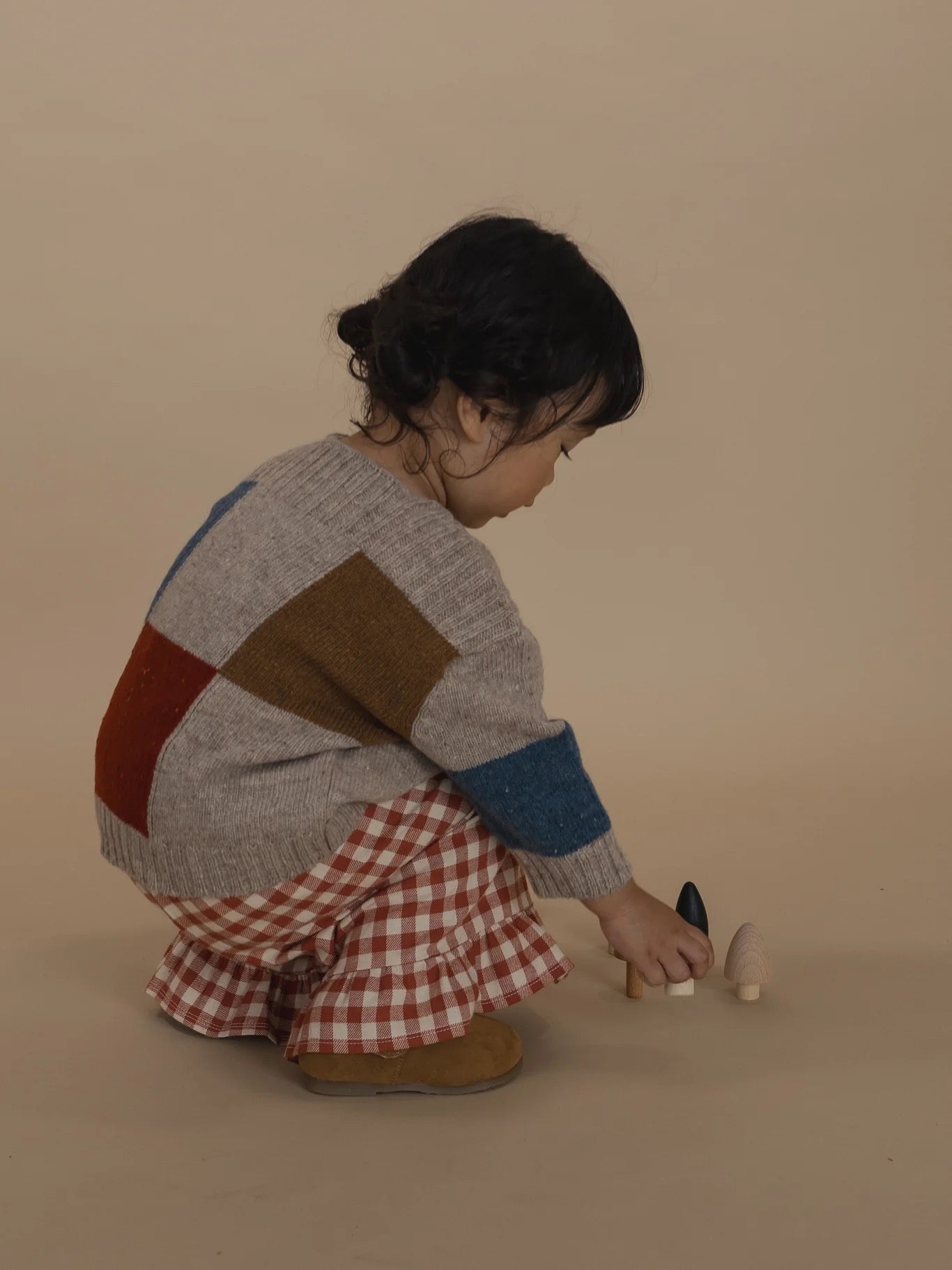 Organic Zoo. Block Patchwork Wool Jumper.