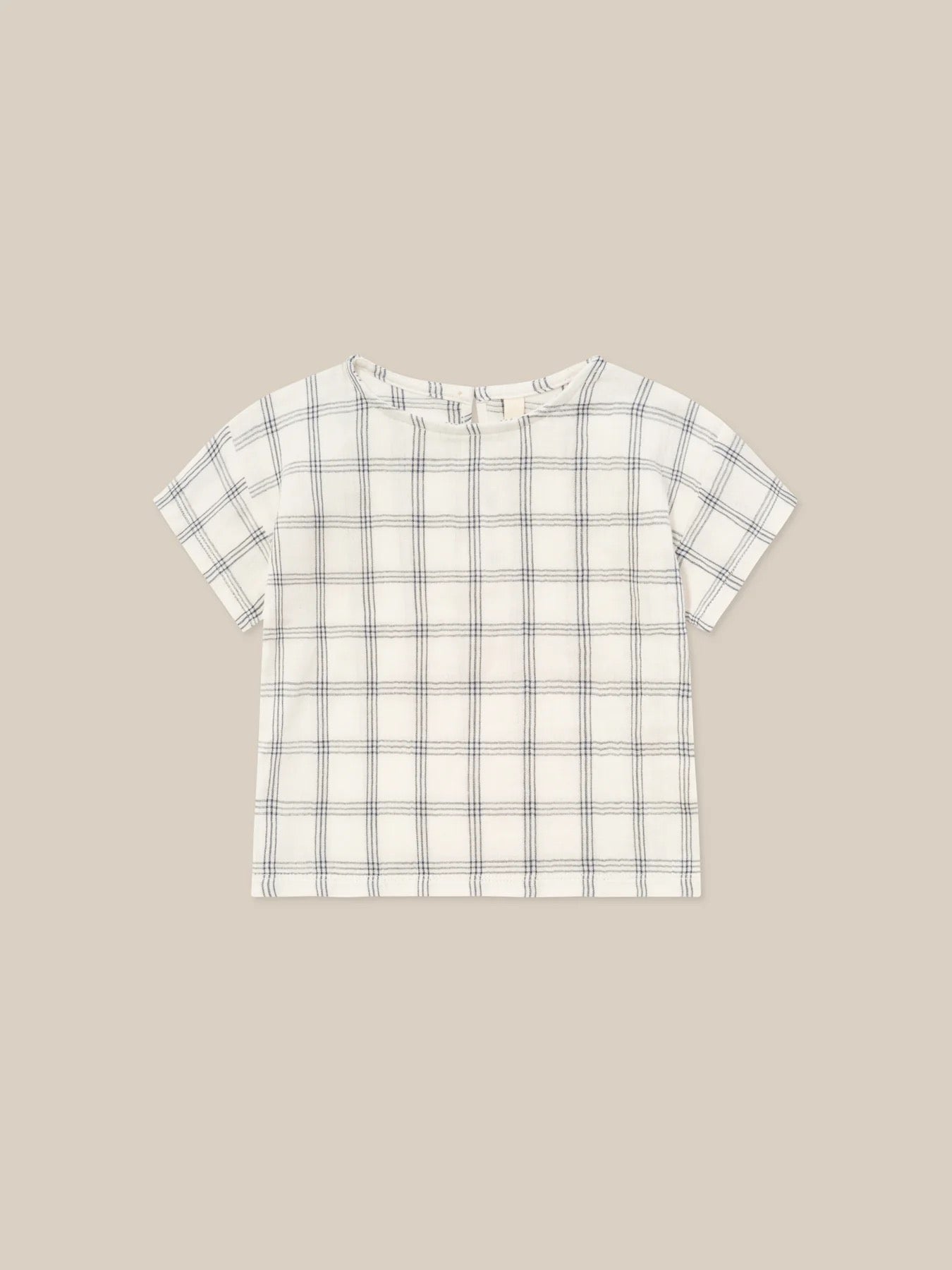 Organic Zoo - Navy Window Check Boxy T.Shirt. 4-5 years.