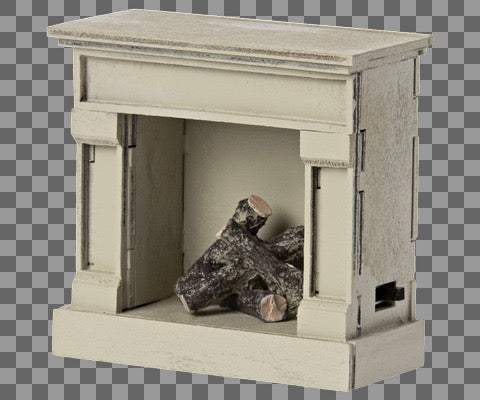 Maileg Fireplace Mouse - Off White