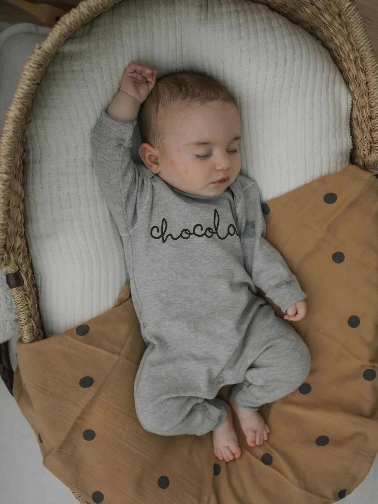 Organic Zoo. Grey Melange CHOCOLATE Organic Cotton Playsuit.