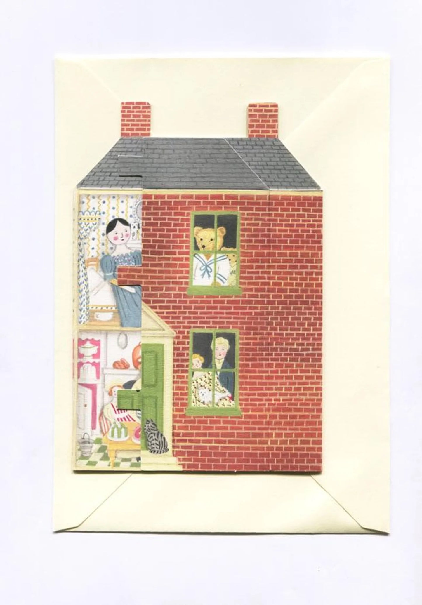 Elizabeth Harbour - Dolls House Diorama greetings card.