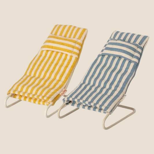Maileg Beach Mice Sun Loungers.