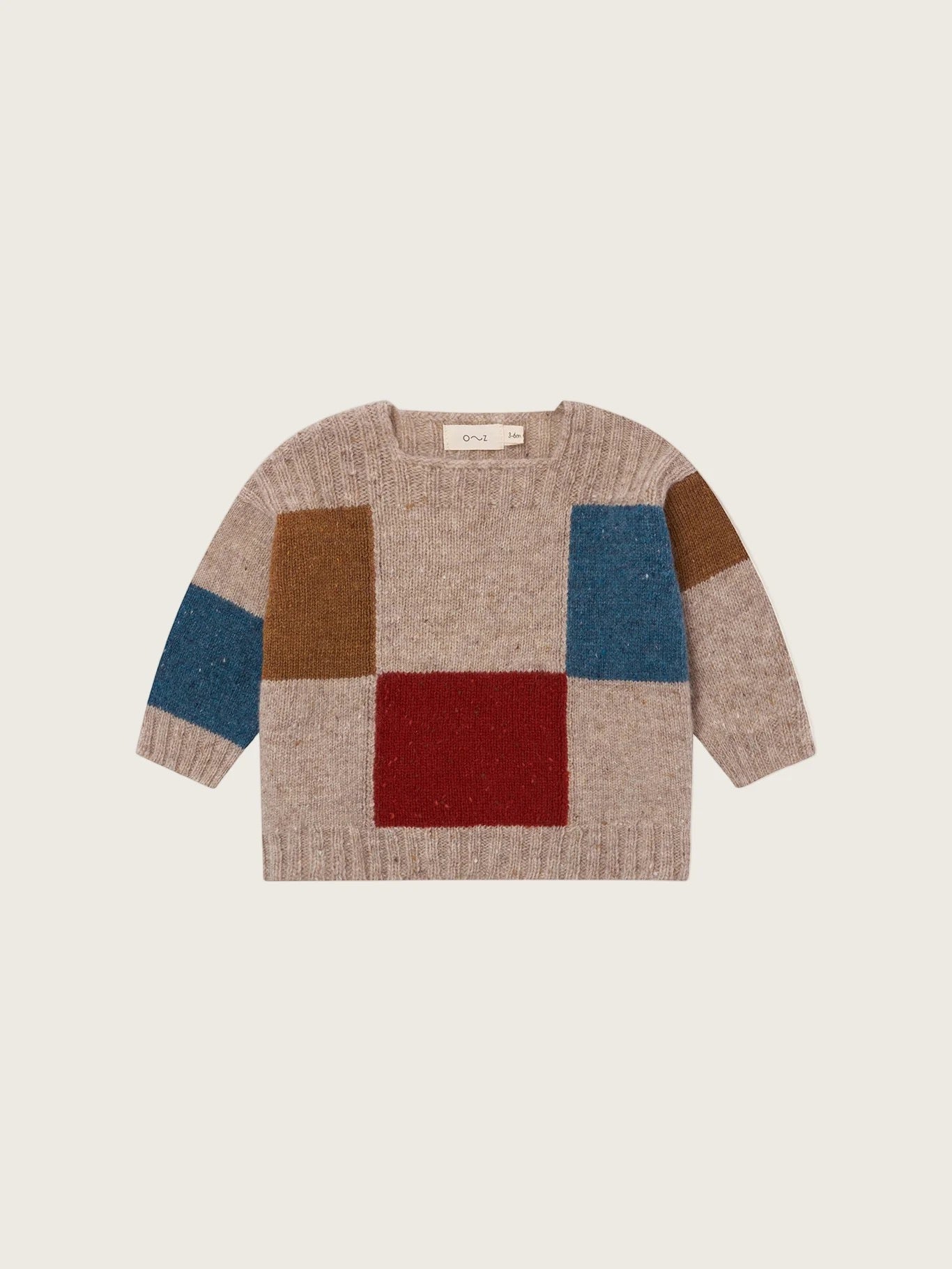 Organic Zoo. Block Patchwork Wool Jumper.