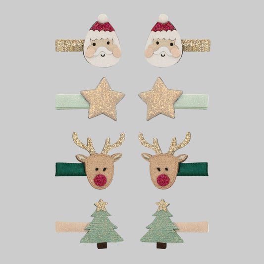 Santa and Rudolph mini clips.