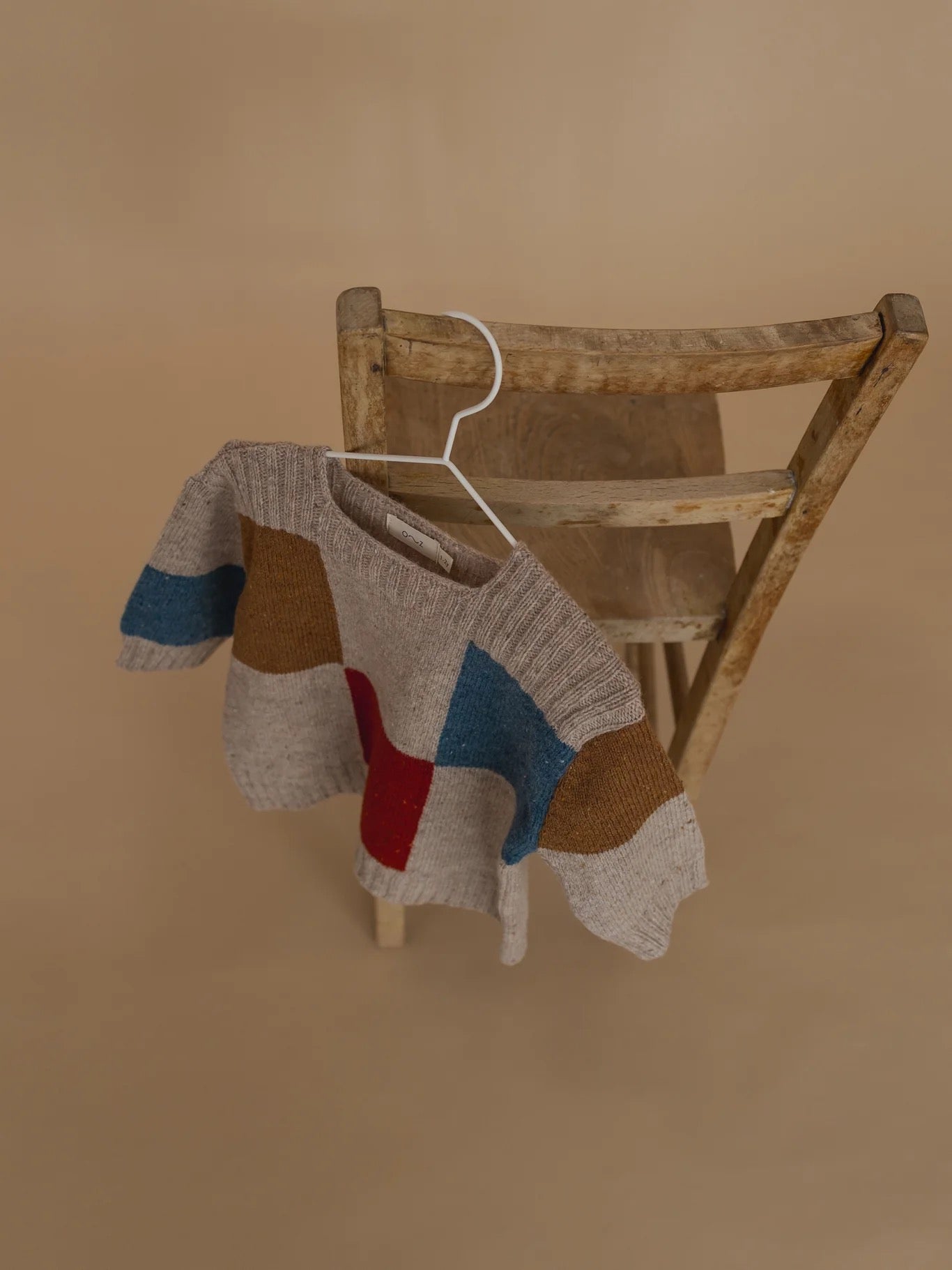 Organic Zoo. Block Patchwork Wool Jumper.