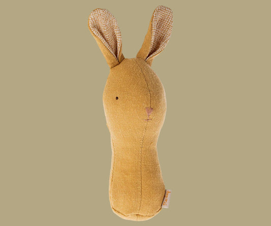 Maileg Lullaby Friends. Bunny rattle, Dusty Yellow.