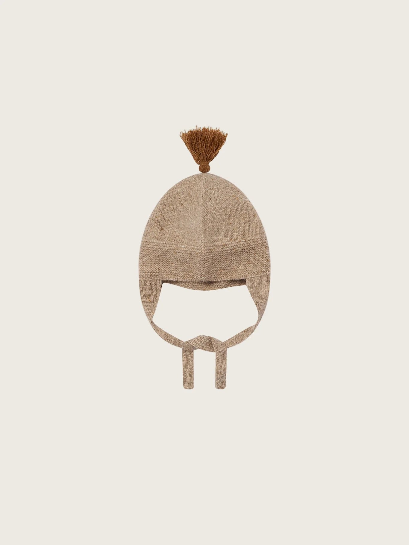 Organic Zoo. Oatmeal Contrast Tassel Hat.