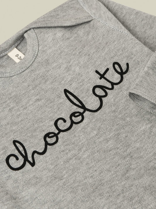 Organic Zoo. Grey Melange CHOCOLATE Organic Cotton Playsuit.