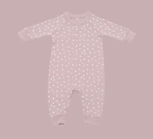 Bob & Blossom Old Rose and White Spot Romper.