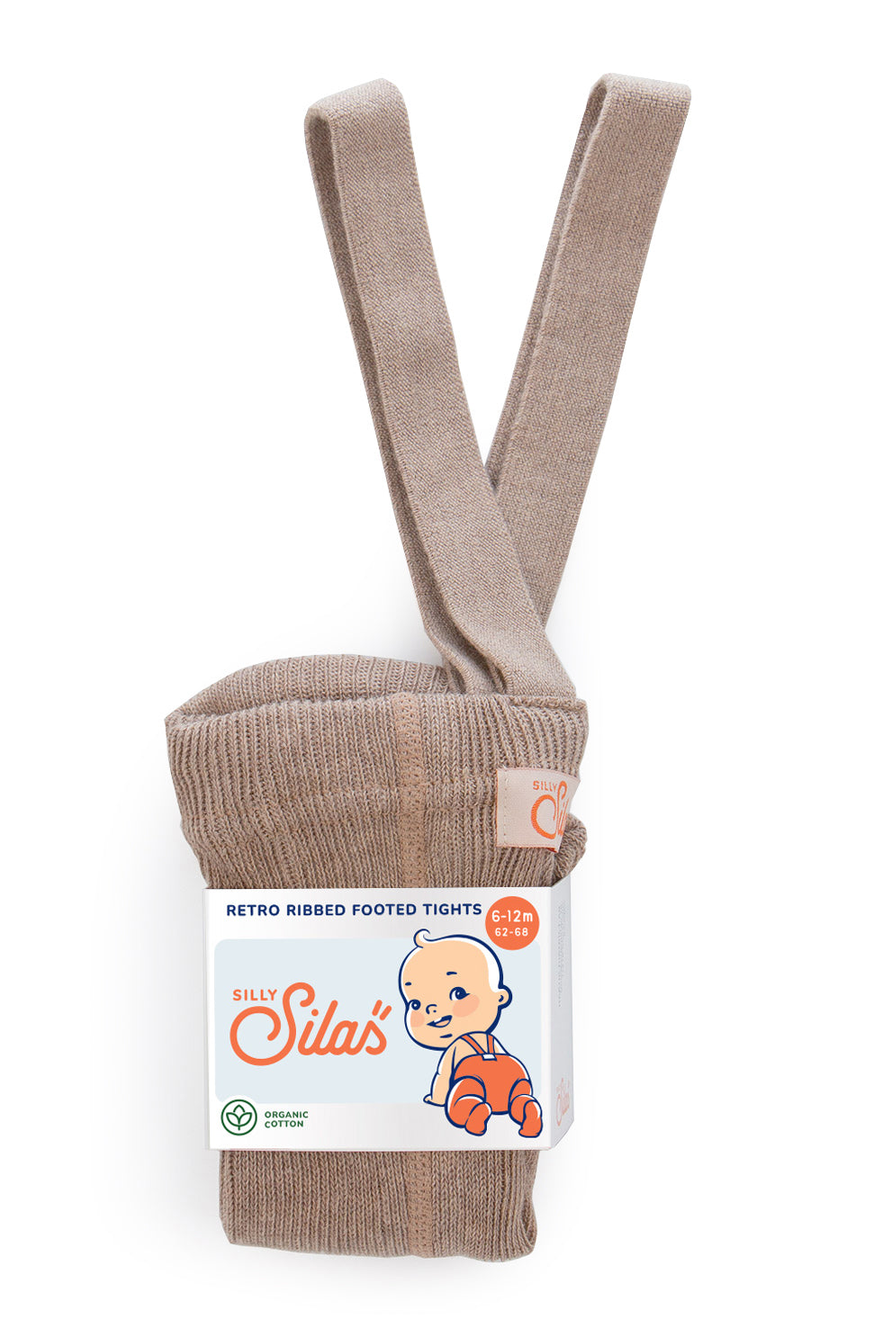 Silly Silas - Footed tights with braces. PEANUT BLEND.