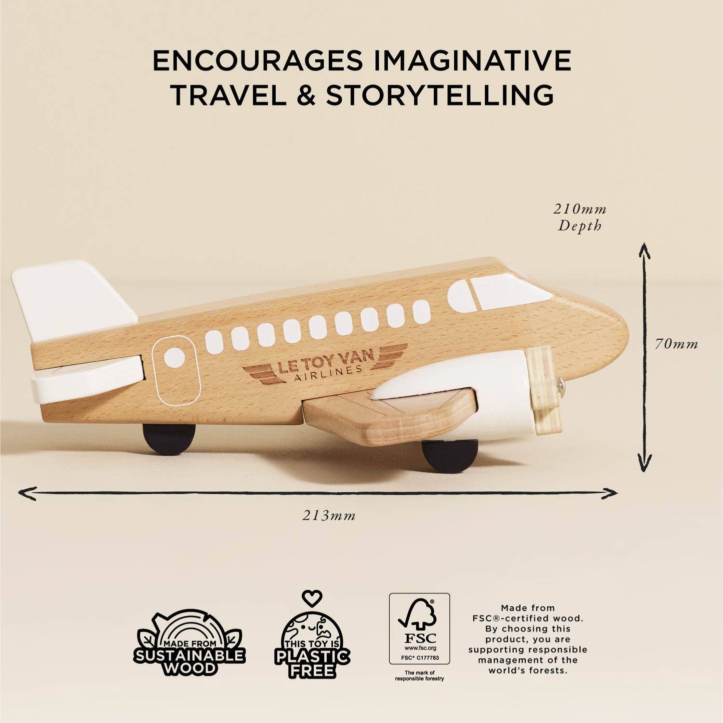 Retro wooden Toy Plane