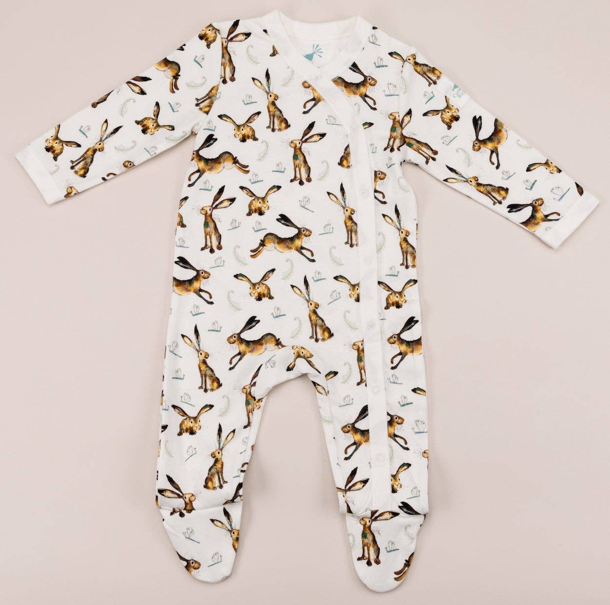Molly Hare Print Babygrow: 6-12m