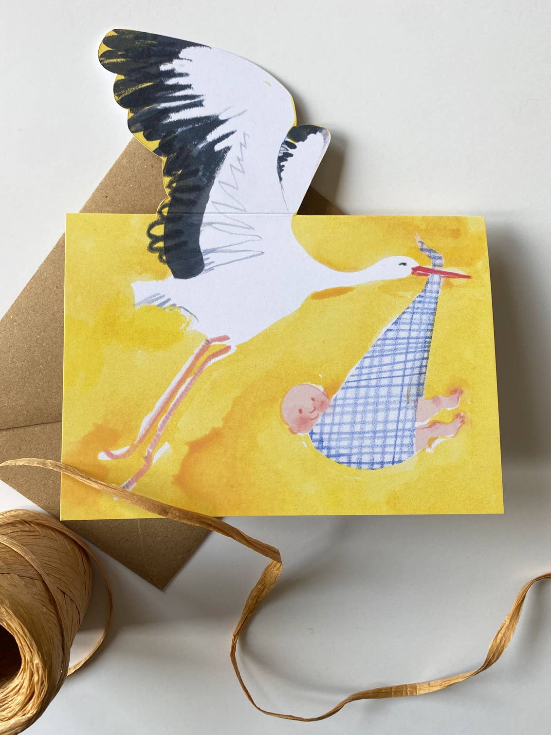 Stork Mantelpiece Card