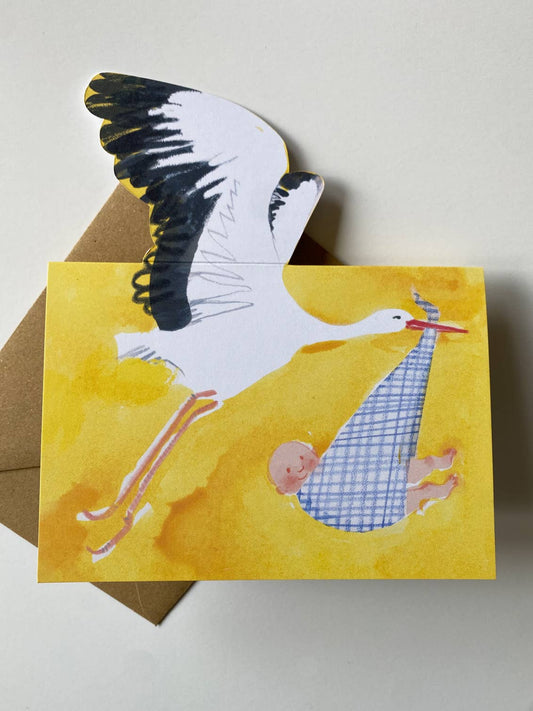 Stork Mantelpiece Card