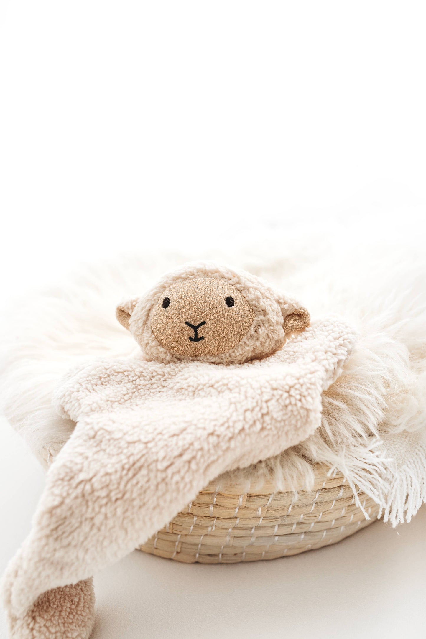Cream sheep snuggle bear Baby Comforter.