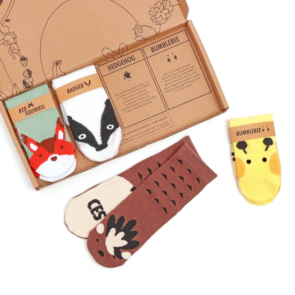 Endangered Animal Socks. British Four Pack | Organic Cotton | Baby Socks