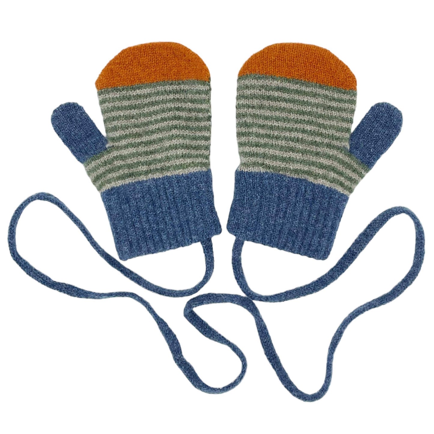 Catherine Tough. Patterned Lambswool Mittens on a string.